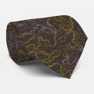 Gold Topography Neck Tie
