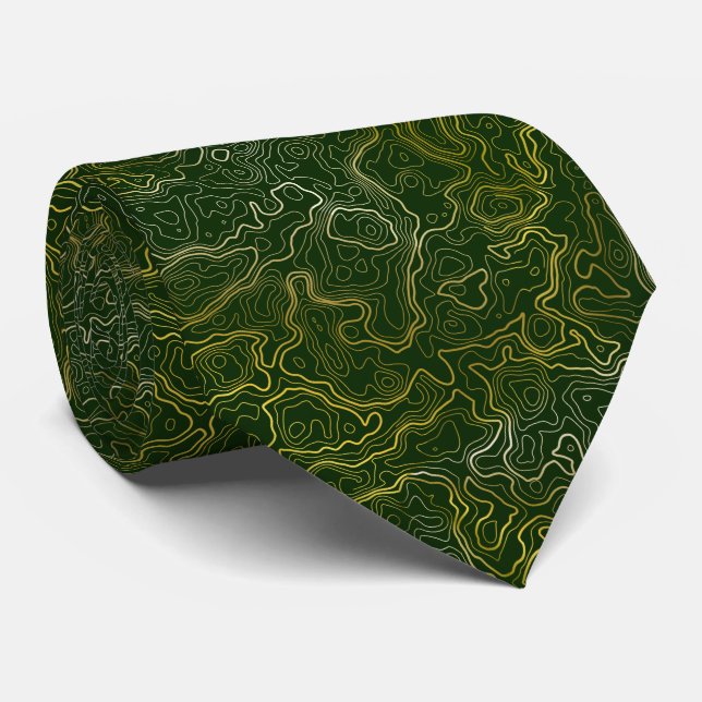 Gold Topography Neck Tie (Rolled)