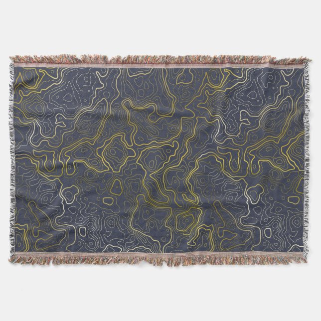 Gold Topography  Throw Blanket (Front)