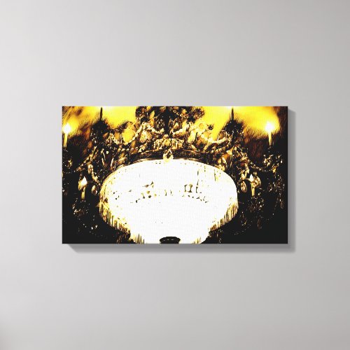 Gold Torches Chandelier Canvas Print