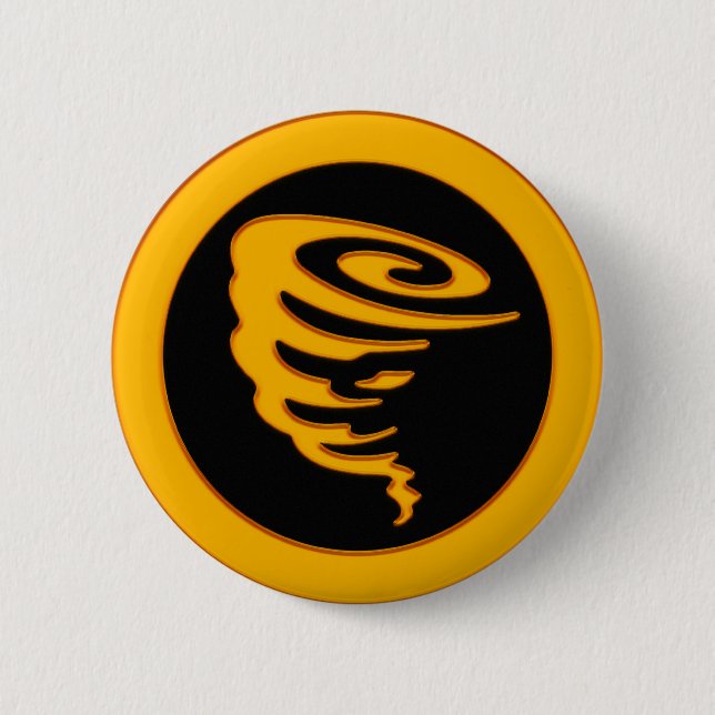 Gold Tornado Pinback Button (Front)