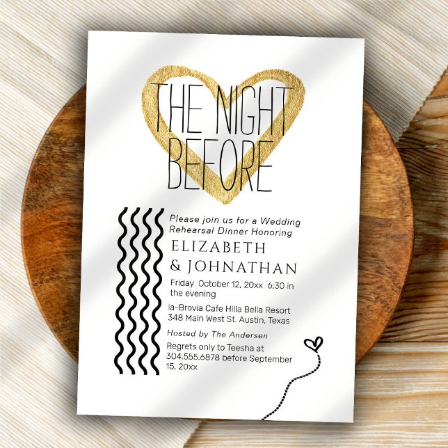 Gold Touch Minimal Script The Night Before Invitation (Creator Uploaded)