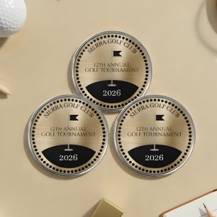 Gold Tournament Classic Golf Club Name Ball Marker
