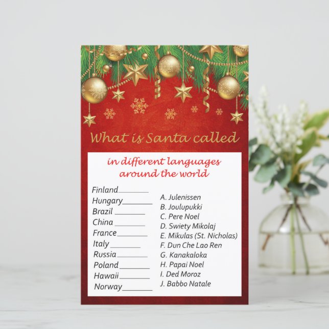 Gold toys christmas around the world game (Standing Front)