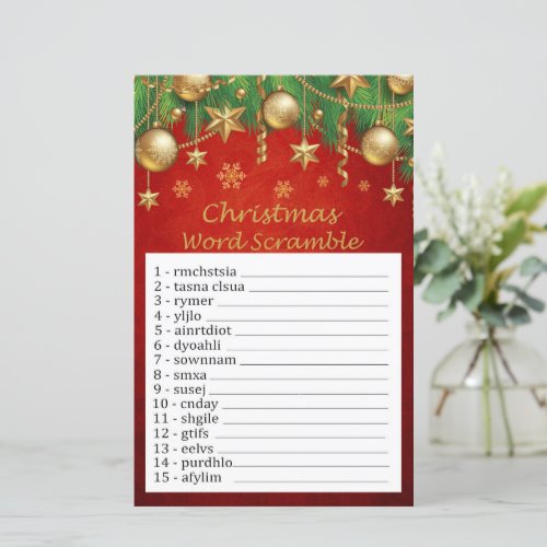 Gold toys christmas word scramble game