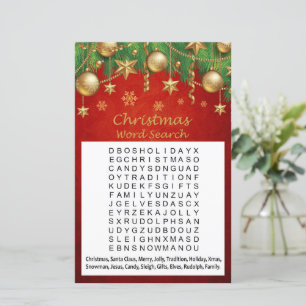 Gold toys christmas word search game