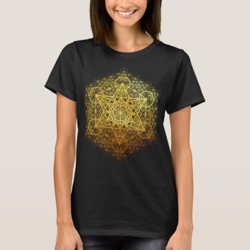 Gold Transcendental Merkaba Sacred Geometry Spirit T_Shirt