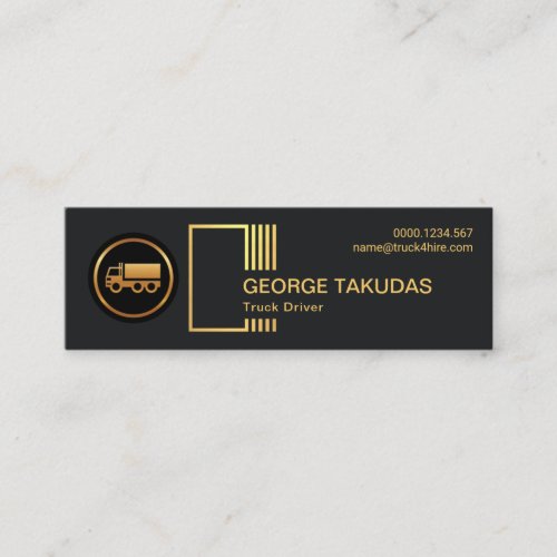 Gold Transport Routes Truck Service Mini Business Card