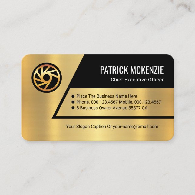 Gold Trapezium Layers Business Owner Card (Front)