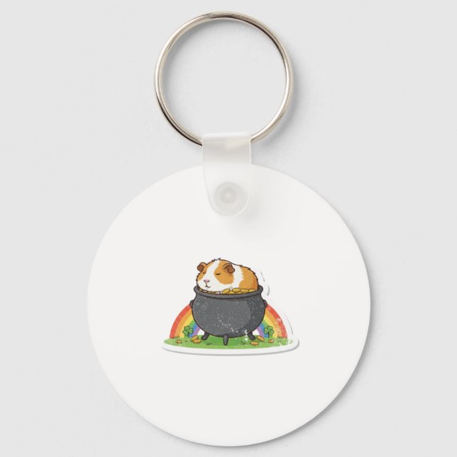 Gold Treasure Rainbow Guinea Pig  Keychain (Front)