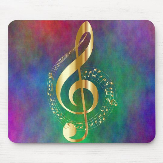 Gold Treble Clef Colorful Design Mouse Pad Zazzle Com