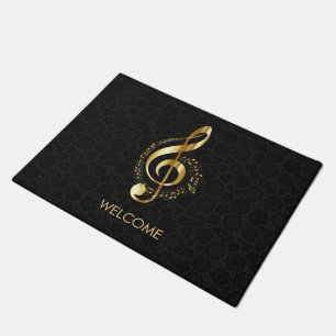 Gold Treble Clef Doormat