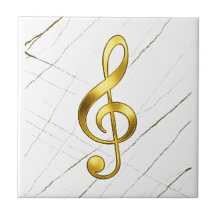 Gold Treble Clef Marble Home Decor Ceramic Tile