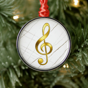 Gold Treble Clef Marble Home Decor Metal Ornament