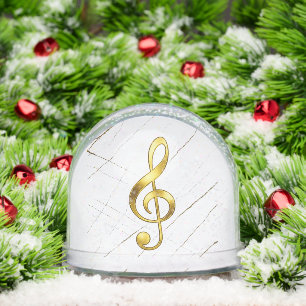 Gold Treble Clef Marble Home Decor Snow Globe