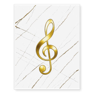 Gold Treble Clef Marble Home Decor Temporary Tattoos