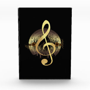 Gold Treble Clef Music Achievement Recognition Acrylic Award