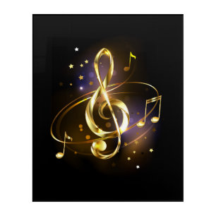 Gold Treble Clef Music Acrylic Print