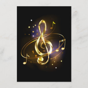 Gold Treble Clef Music Advice Card