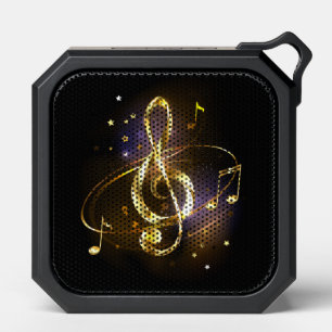 Gold Treble Clef Music Bluetooth Speaker