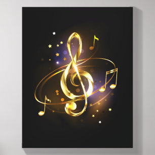 Gold Treble Clef Music Canvas Photo Tile