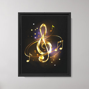 Gold Treble Clef Music Canvas Print