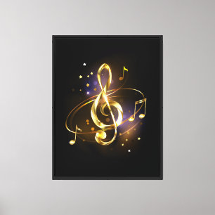 Gold Treble Clef Music Canvas Print