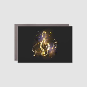 Gold Treble Clef Music Car Magnet