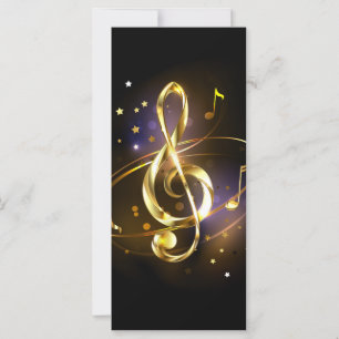 Gold Treble Clef Music Card