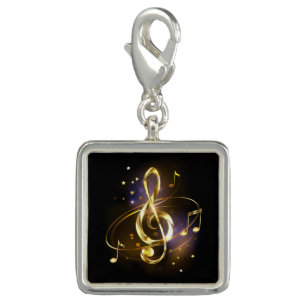Gold Treble Clef Music Charm
