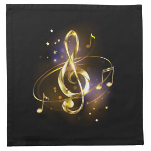 Gold Treble Clef Music Cloth Napkin