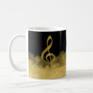 Gold Treble Clef Music Cloud Coffee Mug
