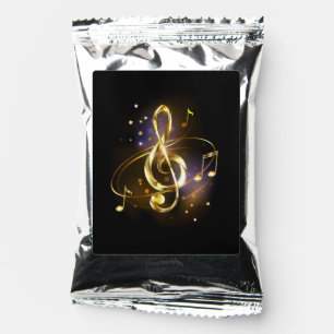 Gold Treble Clef Music Coffee Drink Mix