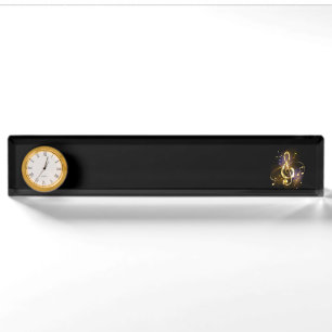 Gold Treble Clef Music Desk Name Plate