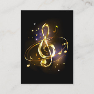 Gold Treble Clef Music Discount Card