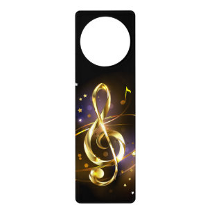Gold Treble Clef Music Door Hanger
