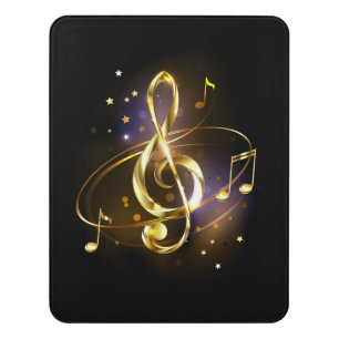 Gold Treble Clef Music Door Sign