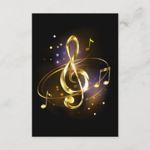 Gold Treble Clef Music Enclosure Card