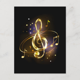 Gold Treble Clef Music Enclosure Card