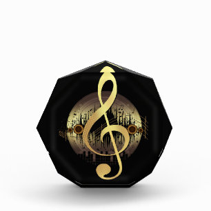 Gold Treble Clef Music Excellence Recognition Acrylic Award