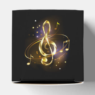 Gold Treble Clef Music Favor Boxes