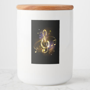 Gold Treble Clef Music Food Label