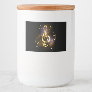 Gold Treble Clef Music Food Label