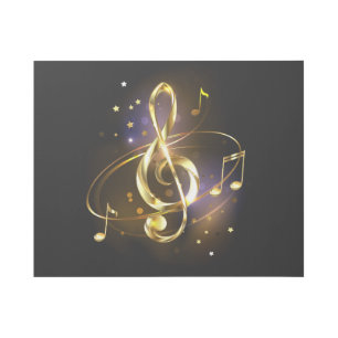 Gold Treble Clef Music Gallery Wrap