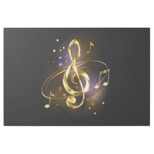 Gold Treble Clef Music Gallery Wrap