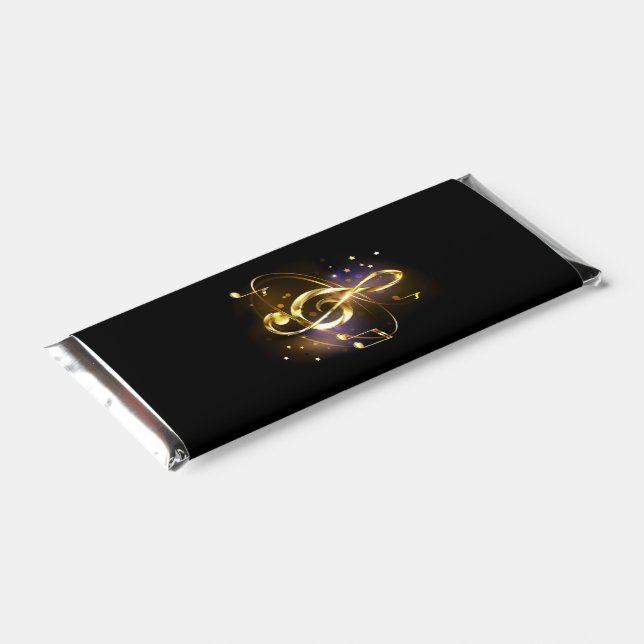 Gold Treble Clef Music Hershey Bar Favors (Angled)