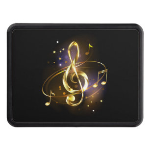 Gold Treble Clef Music Hitch Cover