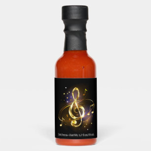 Gold Treble Clef Music Hot Sauces