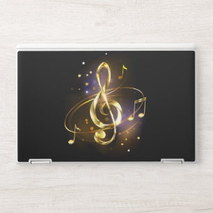Gold Treble Clef Music HP Laptop Skin