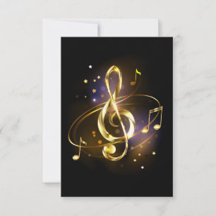 Gold Treble Clef Music Invitation